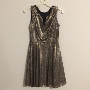 Formal dress with gold sequins